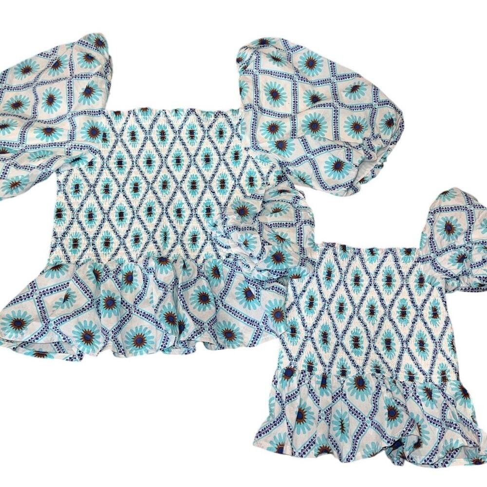 Janie and Jack Mommy & Me Matching Smocked Peplum Tops Girls 3 and 16